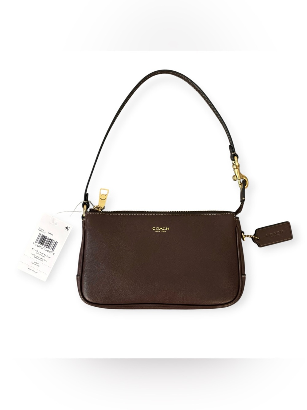 Coach Plaza Bag 18 NWT Maple Leather Shoulder Bag Convertible Wristlet